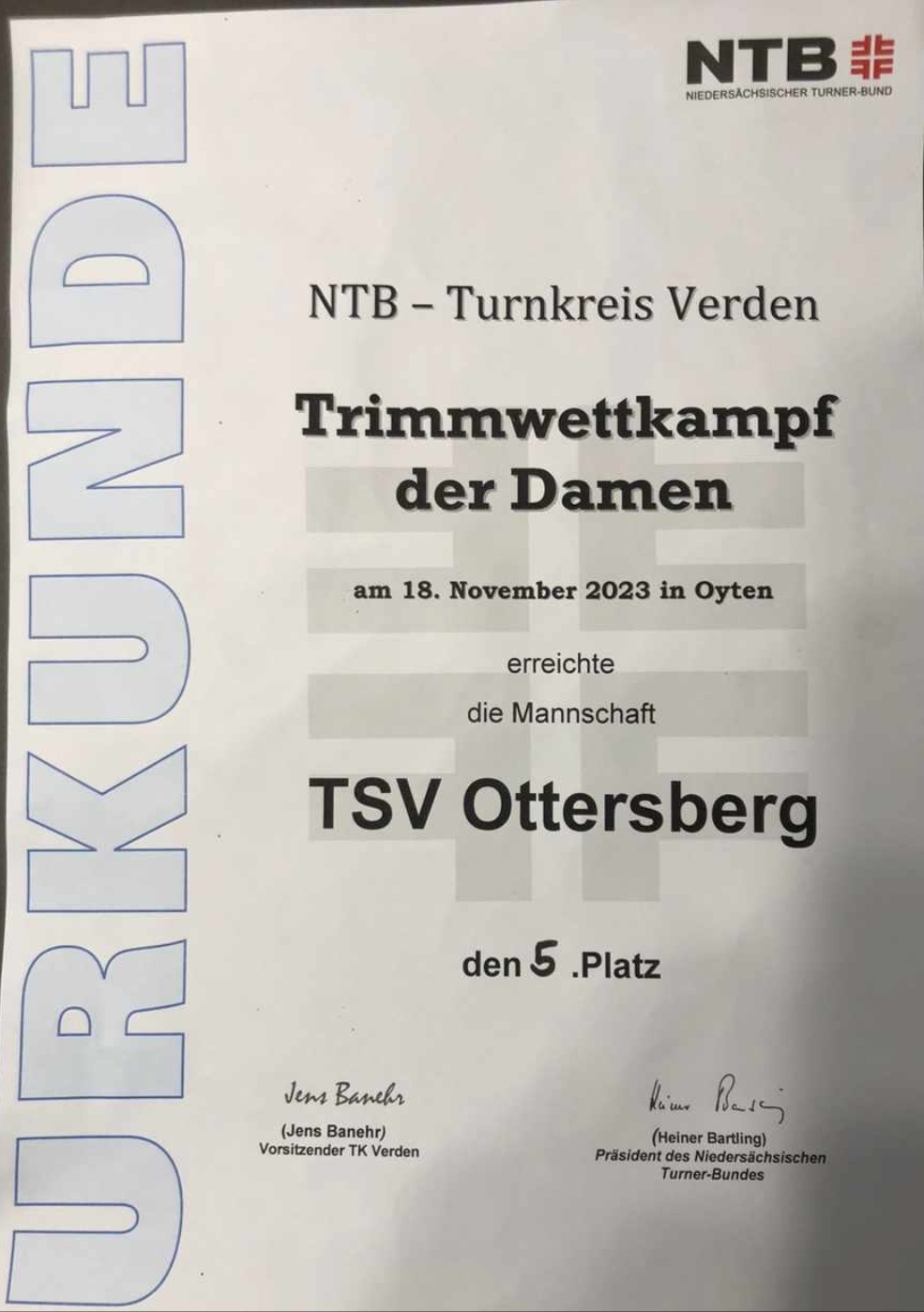Urkunde Damen