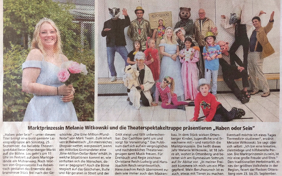 Zeitungsartikel Ankündigung